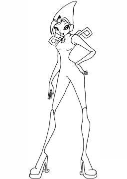 Desenho de Tecna da Clube Winx Simples para Imprimir lápis de Cor