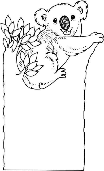 Desenho de Coala Dormindo para Imprimir