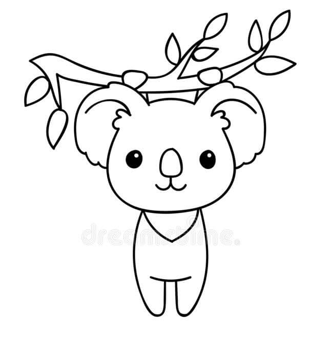 Desenho de Coala Engraçado para Pintar Giz de Cera