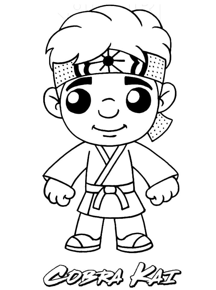 Desenho de Chibi Daniel Larusso para Colorir