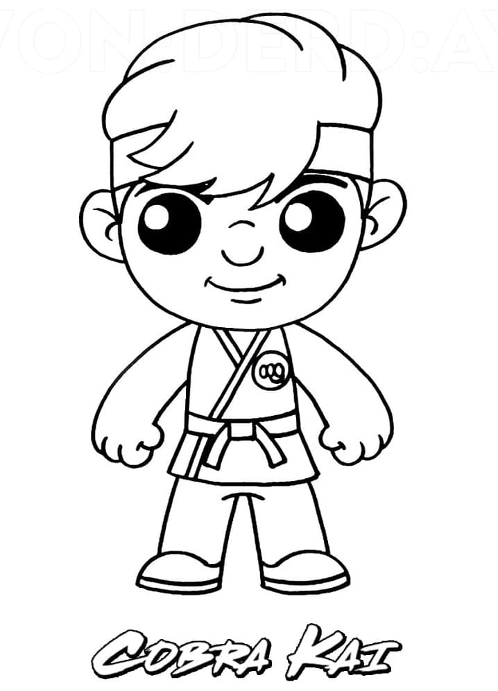 Desenho de Chibi Johnny Lawrence para Colorir