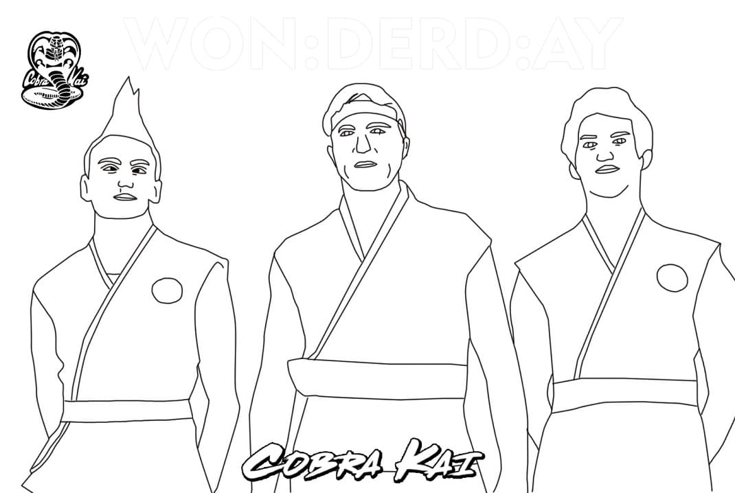 Desenho de Cobrá Kai Imprimivel para Colorir