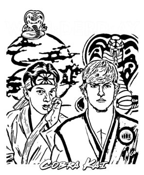 Desenho de Imagem de Cobra Kai para Colorir