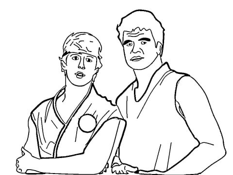 Desenho de Johnny e John de Cobra Kai para Colorir