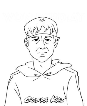 Desenho de Johnny Lawrence Cobra Kai para Colorir