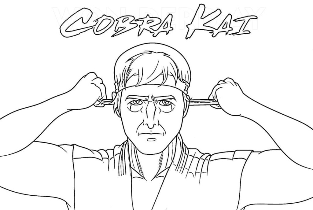 Desenho de Johnny Lawrence de Cobrá Kai para Colorir