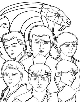Desenho de Personagens de Cobra Kai para Colorir