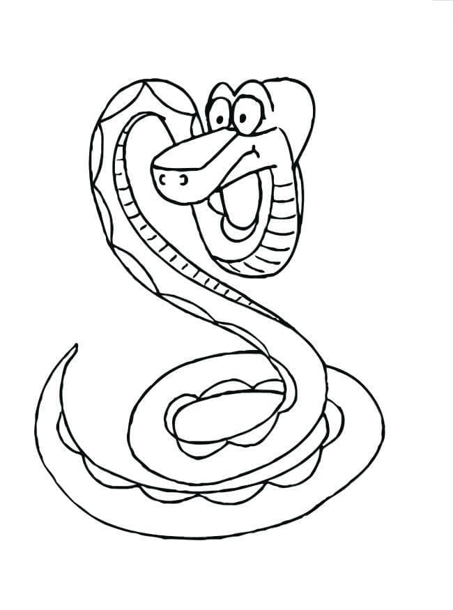 Desenho de Cobrá Colorida para Colorir Pdf