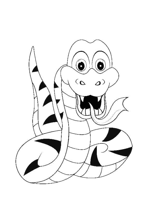 Desenho de Cobrá Engracada para Colorir