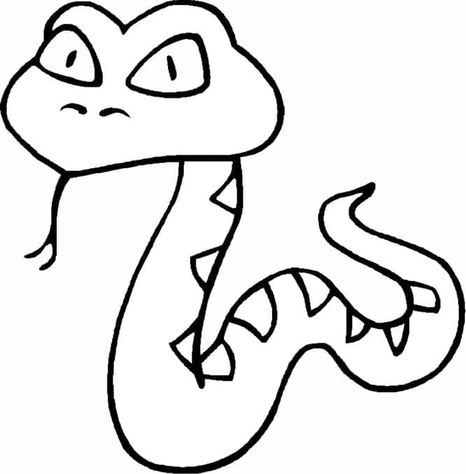 Desenho de Cobrá Fácil para Colorir