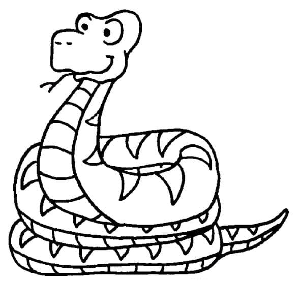 Desenho de Cobrá Feliz para Colorir