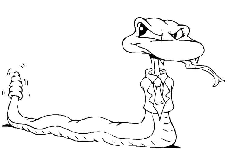 Desenho de Cobrá Mal Humorada para Colorir
