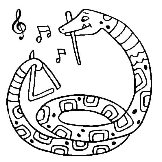 Desenho de Cobrá Musical para Colorir