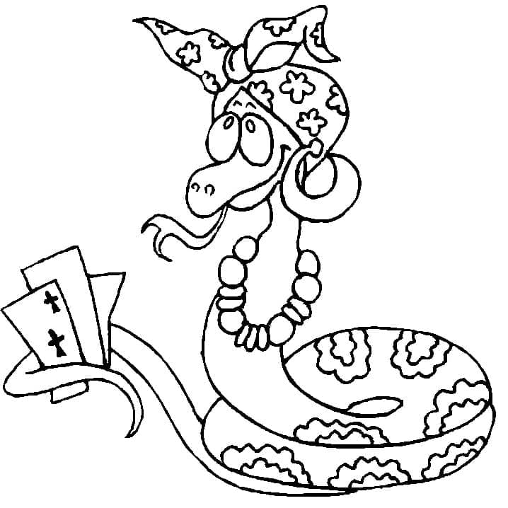 Desenho de Cobrá no Mato para Colorir