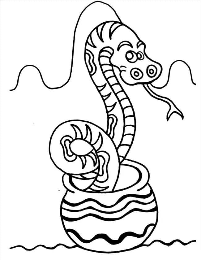 Desenho de Cobrá para Crianças para Colorir