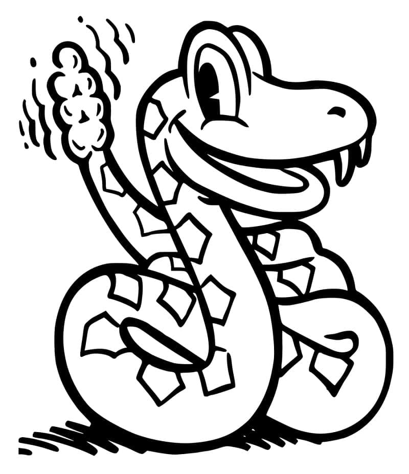 Desenho de Cobrá Sorridente para Colorir