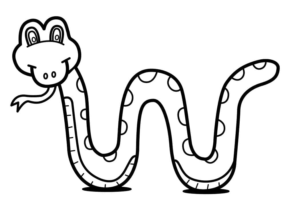 Desenho de uma Cobrá Animada para Colorir