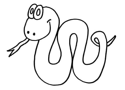 Desenho de uma Cobrá Fácil para Colorir