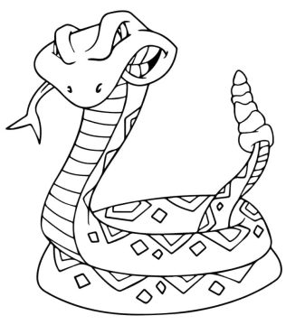 Desenho de Uma Cobra Furiosa para Colorir