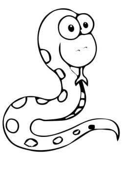 Desenho de Uma Cobra Muito Fofa para Colorir