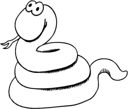 Desenho de Uma Cobra Simples para Colorir