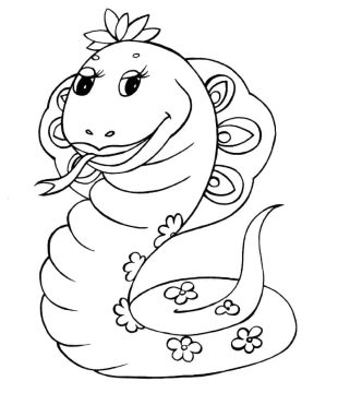 Desenho de Uma Linda Cobra para Colorir