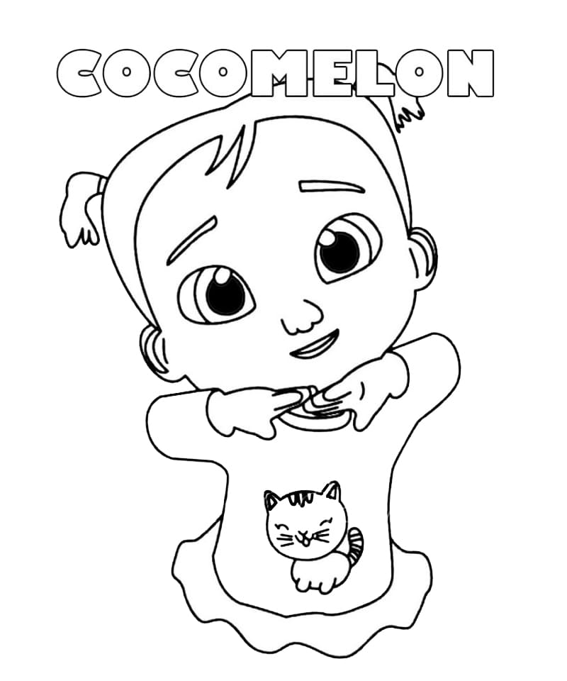 Desenho de Cece Cocomelon para Colorir