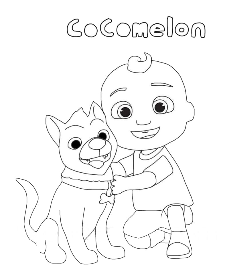 Desenho de Cocomelon Engraçado para Pintar Giz de Cera