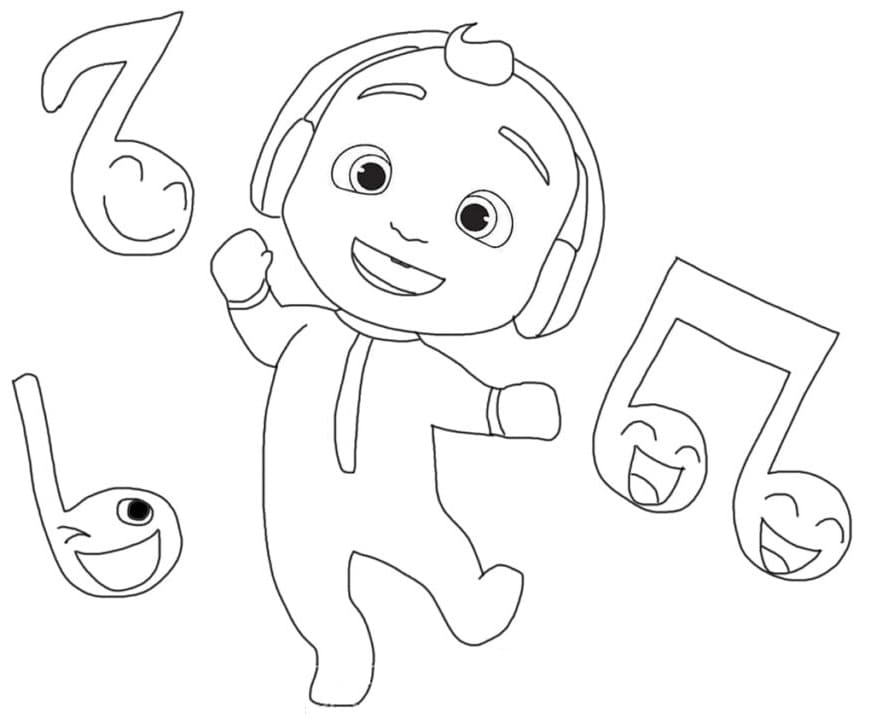 Desenho de Cocomelon Grande para Colorir Pdf
