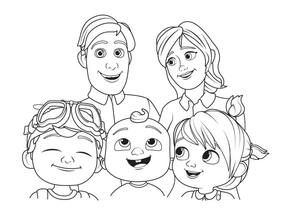 Desenho de Cocomelon Pequeno para Imprimir Lápis de Cor
