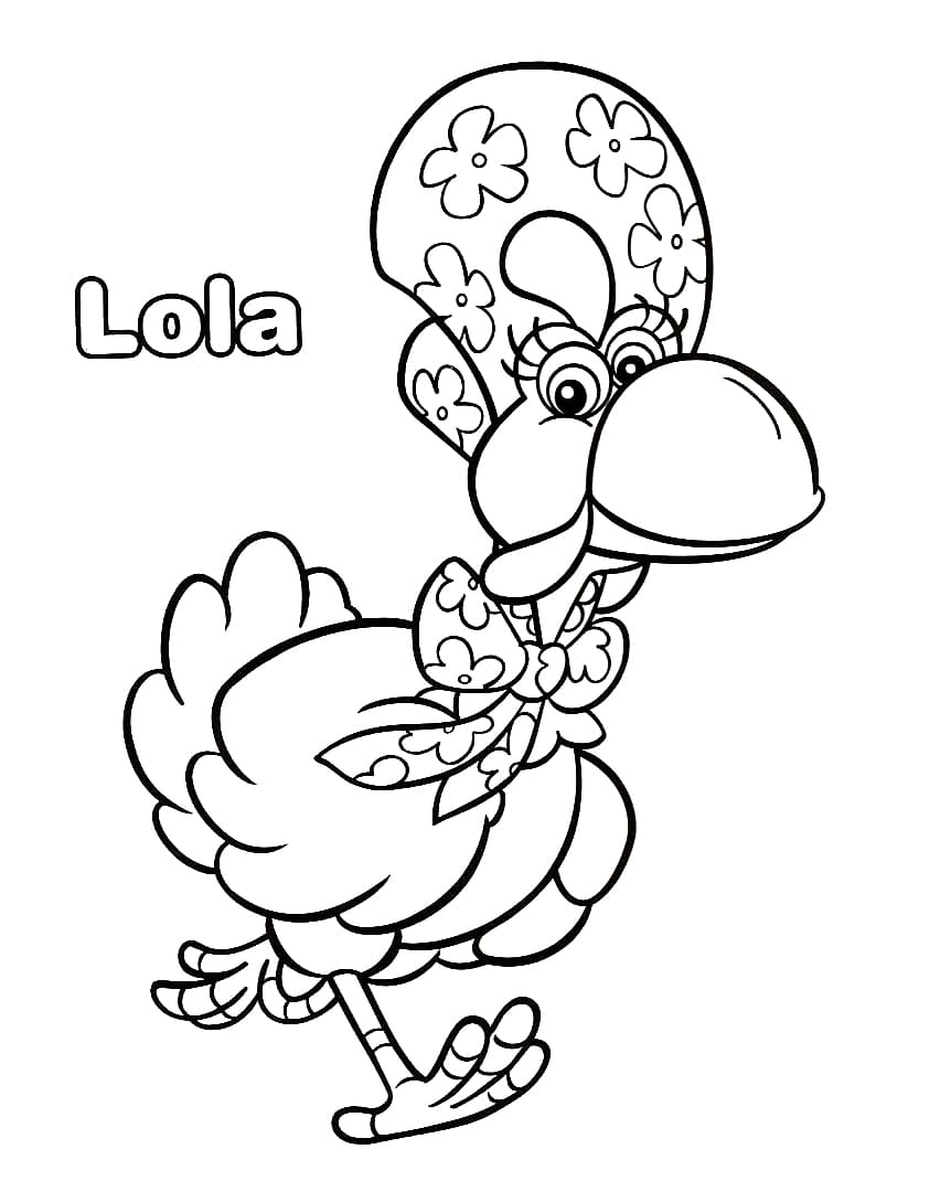 Desenho de Lola Cocorico para Colorir