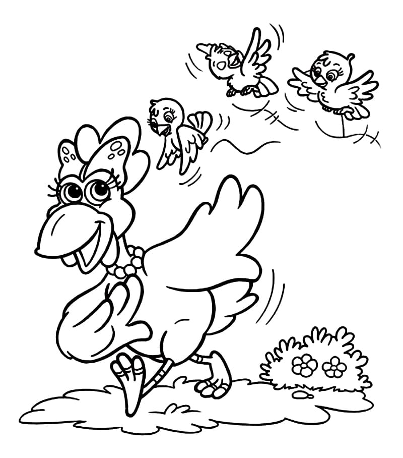 Desenho Lilica de Cocorico para Colorir em Pdf