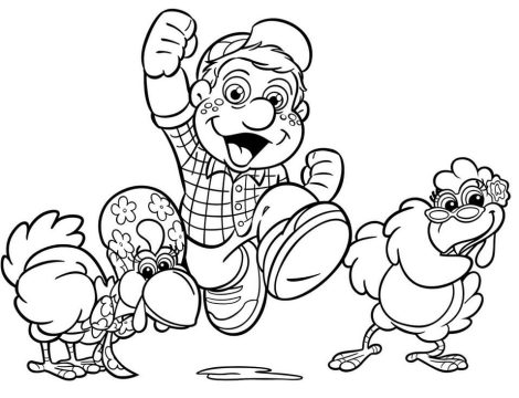 Desenho Personagens de Cocorico para Colorir