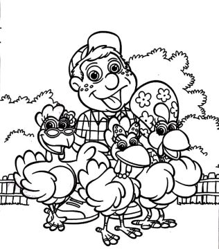 Desenho Personagens de Cocorico para Colorir em Pdf de graça