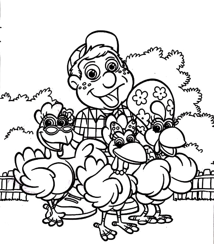 Desenho Personagens de Cocorico para Colorir em Pdf de Graça