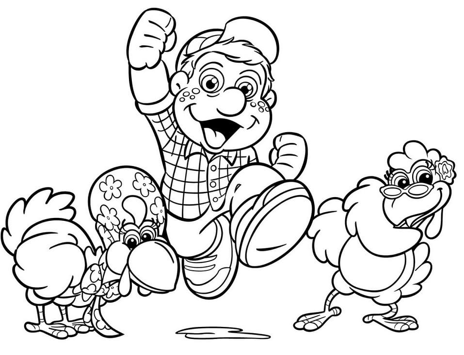 Desenho Personagens de Cocorico para Colorir