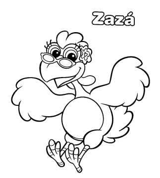 Desenho Zaza Cocorico para Colorir