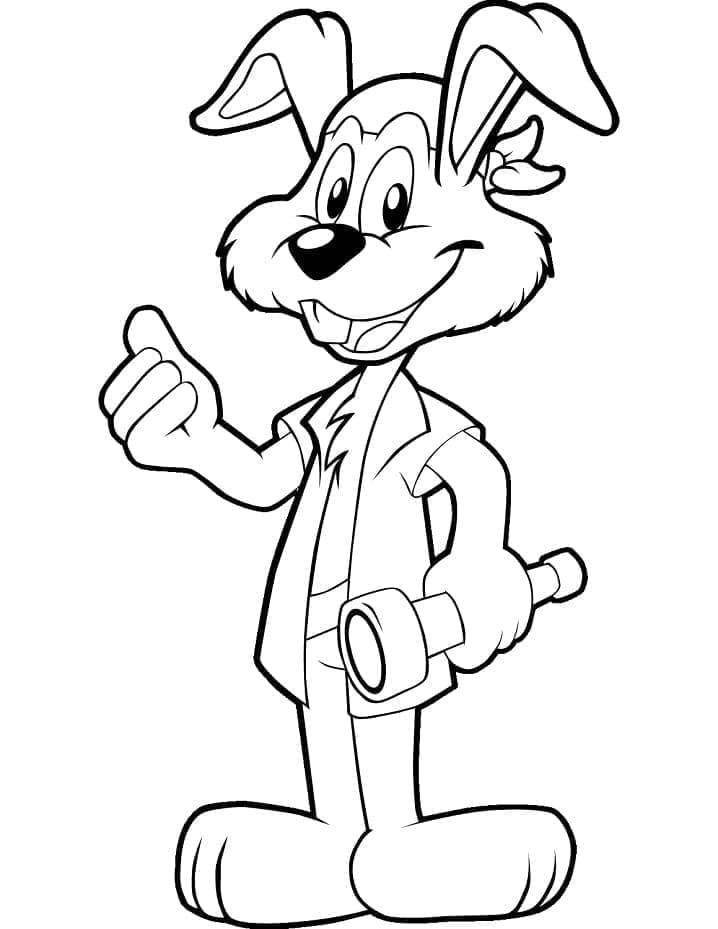 Desenho de Coelho de Desenho Animado para Colorir