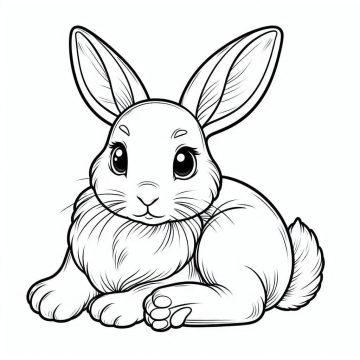 Desenho de Um Coelho Muito Lindo para Colorir