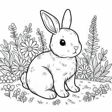 Desenho de Um Coelho Normal para Colorir