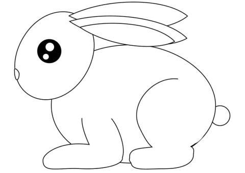 Desenho de Um Coelho Simples para Colorir