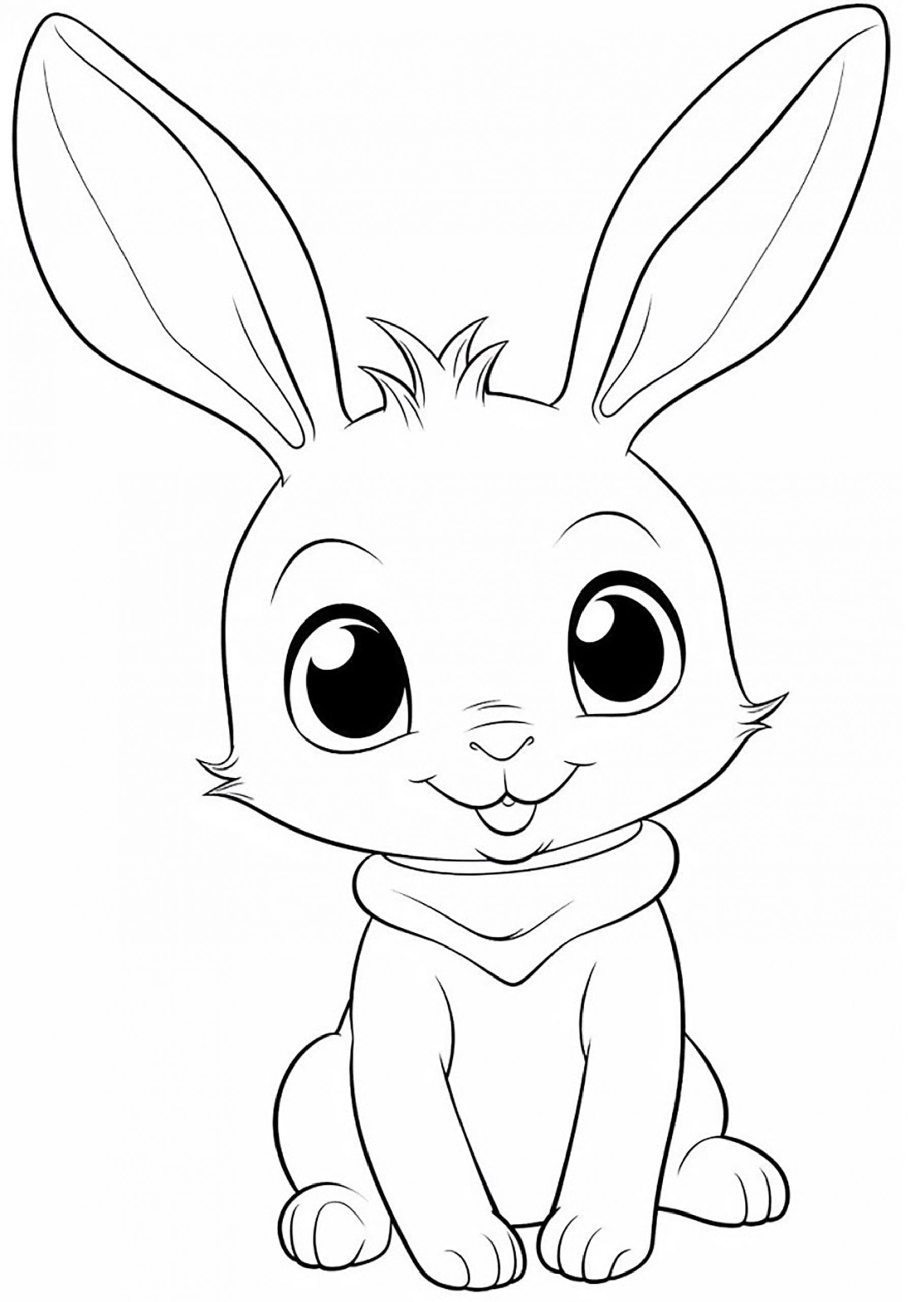 Desenho de um Lindo Coelho para Colorir Scaled