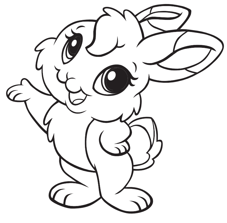 Desenho de Coelho Grátis para Imprimir e Colorir