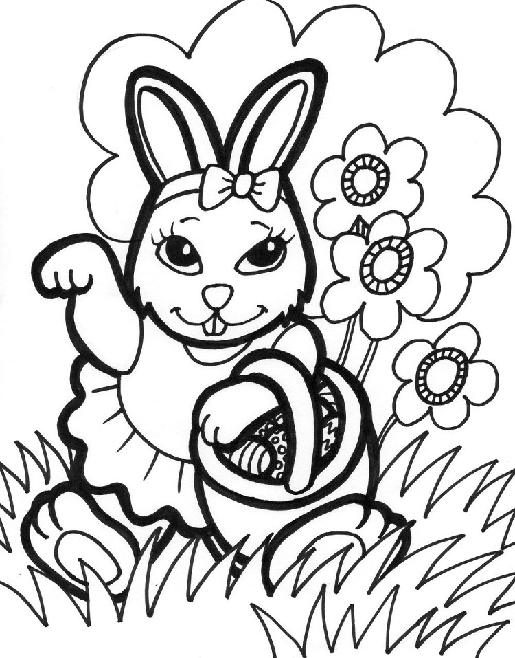 Desenho de Coelho para Colorir Grátis Download