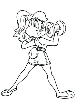 Desenho de Uma Coelha na Academia para Colorir Download Pdf