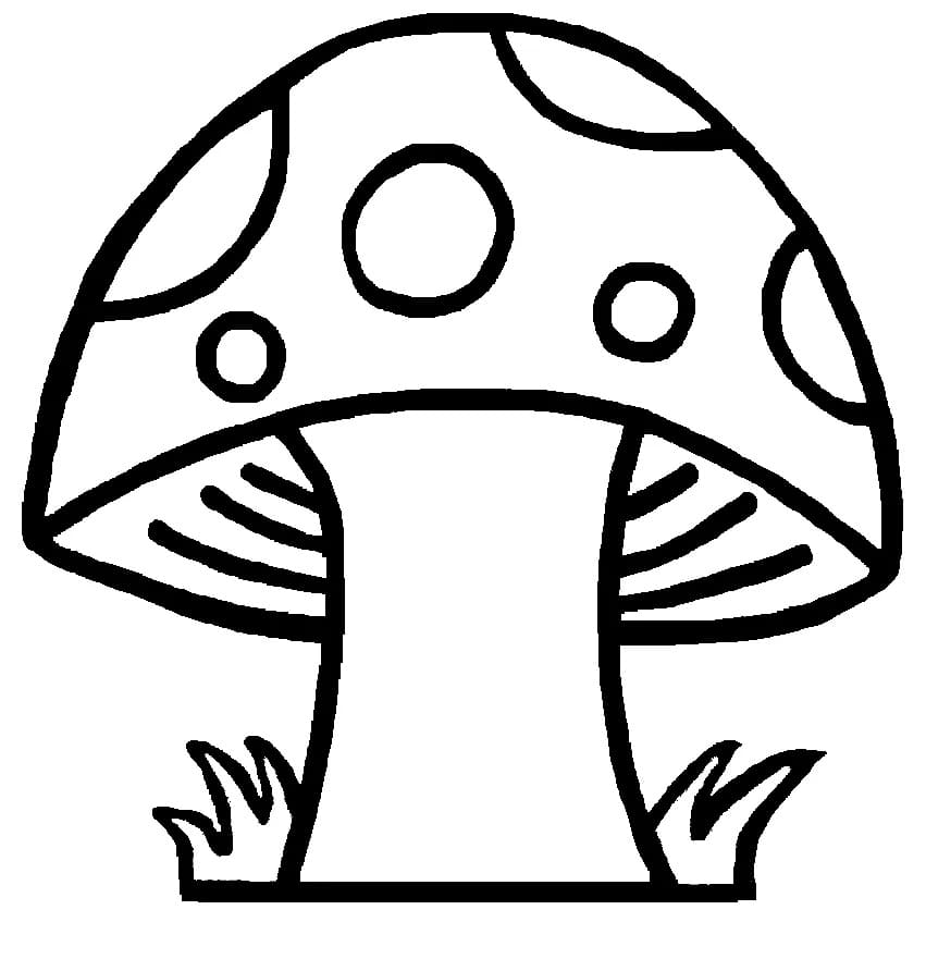 Desenho de Cogumelo Básico para Colorir