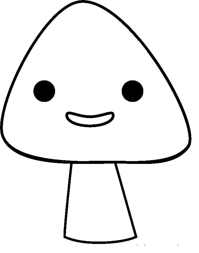 Desenho de Cogumelo Muito Feliz para Colorir