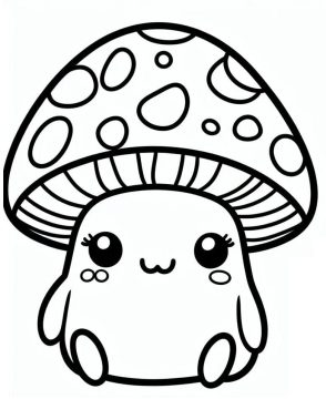 Desenho de Um Cogumelo Muito Lindo para Colorir