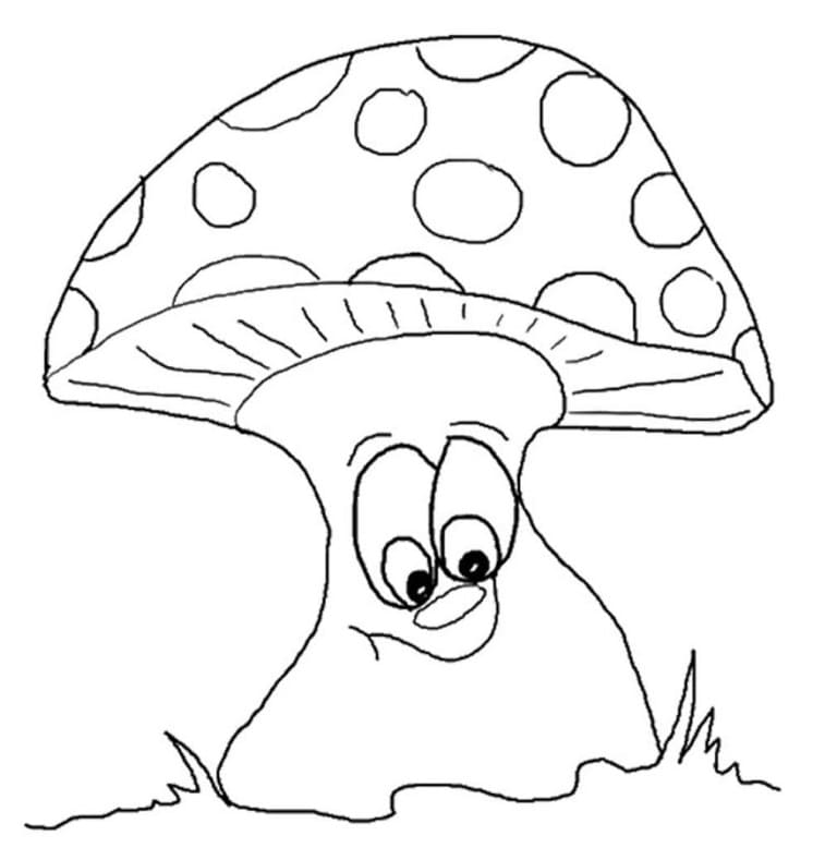 Desenho Cogumelo Estúpido para Colorir