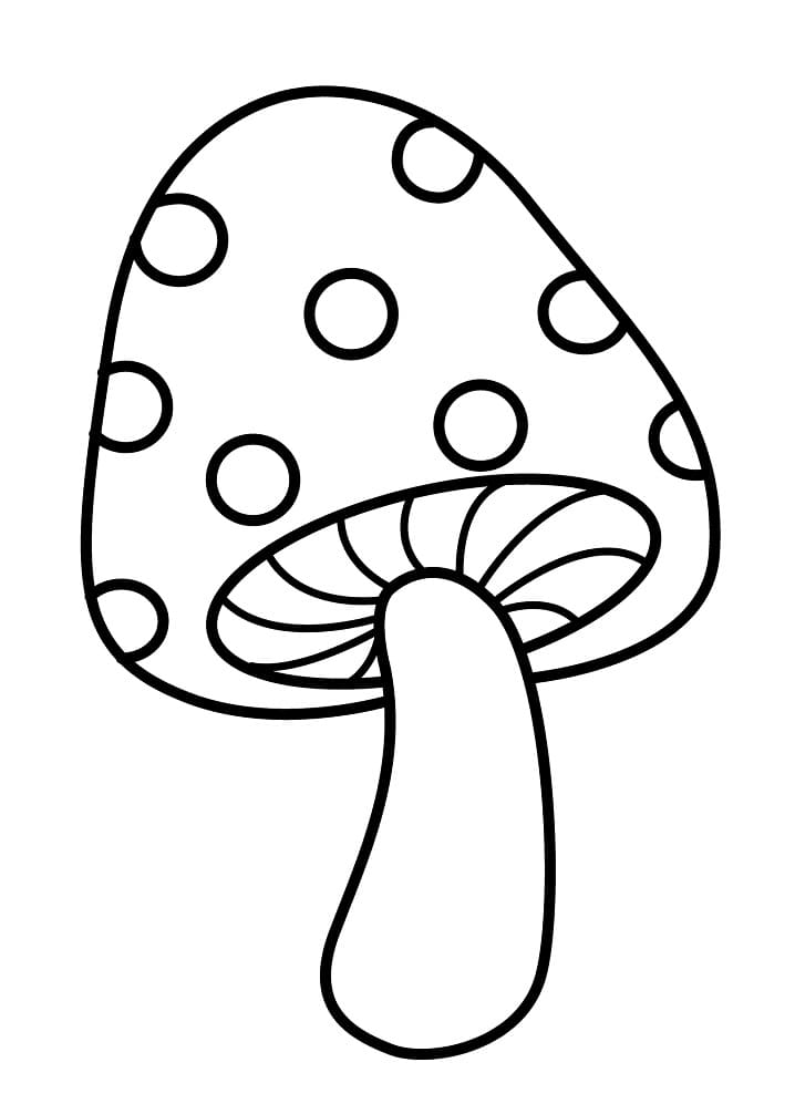 Desenho em Pdf de Cogumelo para Colorir
